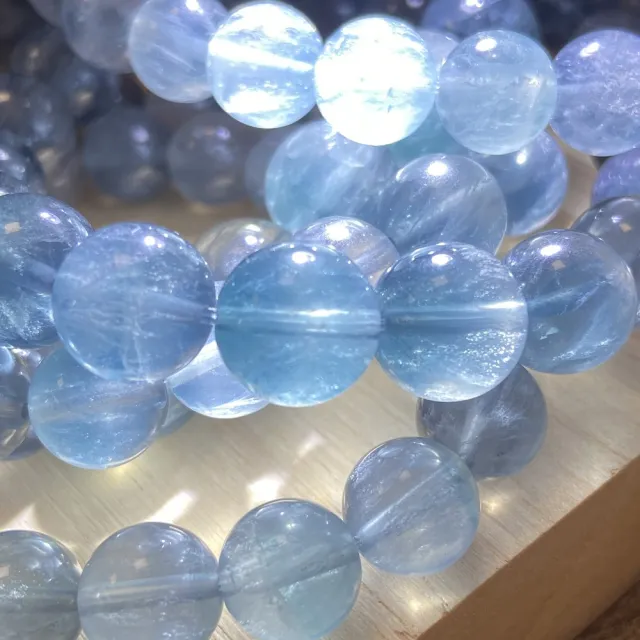 【Cozy 世界水晶原礦與茶】湖水冰綠藍螢石 10mm 92-2(有助於釋放情緒壓力)