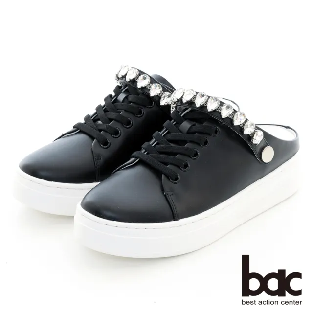 【bac】兩穿式大寶石穆勒懶人休閒鞋(黑色)