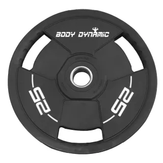 【BODY DYNAMIC 德旺】PU槓片- 25 kg(三孔好抓取 PU材質 一組兩入)