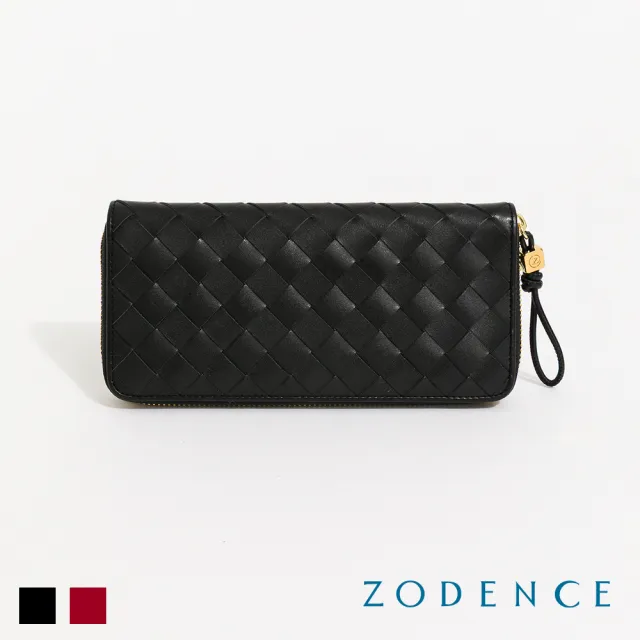 【ZODENCE 佐登司】CRAFTSOUL進口真皮手工上色編織拉鍊長夾(多色)