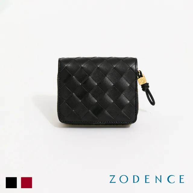 【ZODENCE 佐登司】CRAFTSOUL進口真皮手工上色編織簡式短夾(多色)