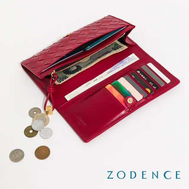 【ZODENCE 佐登司】CRAFTSOUL進口真皮手工上色編織長夾(多色)