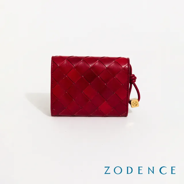 【ZODENCE 佐登司】CRAFTSOUL進口真皮手工上色編織卡片零錢包(多色)