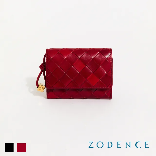 【ZODENCE 佐登司】CRAFTSOUL進口真皮手工上色編織卡片零錢包(多色)