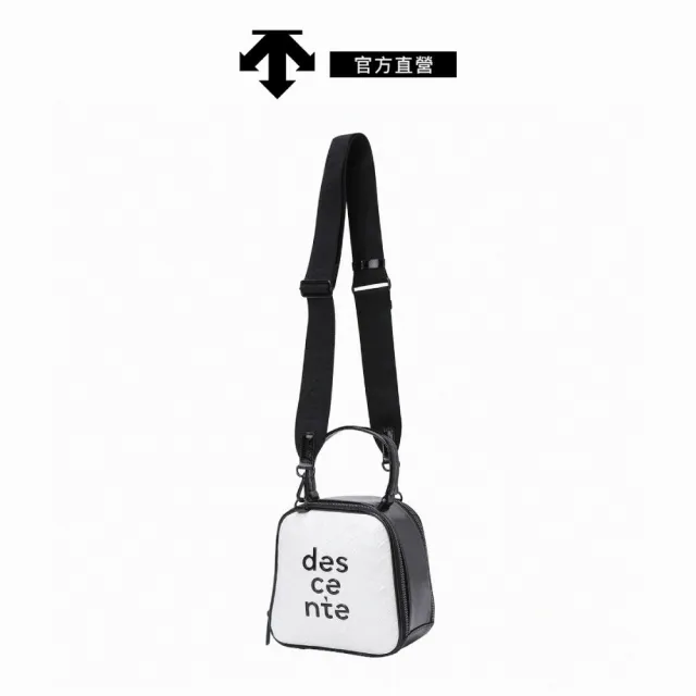 【DESCENTE】GOLF 迪桑特 女士 高爾夫側背包 方形立體包(白色)