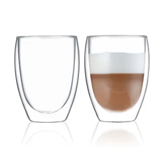 【Blue Brew】雙層玻璃杯 350ml  2入組 保溫防燙(耐熱/ 咖啡 / 手沖 / 禮盒)