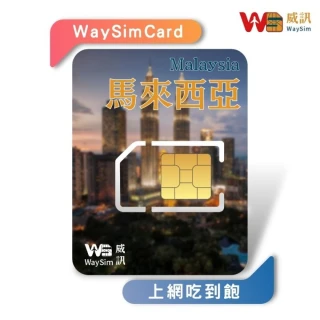 【威訊WaySim】馬來西亞 4G高速 吃到飽網卡 15天(旅遊網卡 出國網卡 吃到飽網卡 高速上網卡)