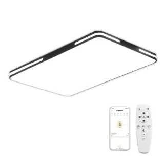 【聚美照明】吸頂燈 超薄防藍光 無極調光 鏤空長方形90cm高亮護眼（138W）app遙控(客廳燈/護眼燈/LED燈)