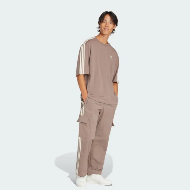 【adidas 愛迪達】Oversize Tee 男 T恤 運動上衣 休閒短袖 卡其 亞版(JP1058)