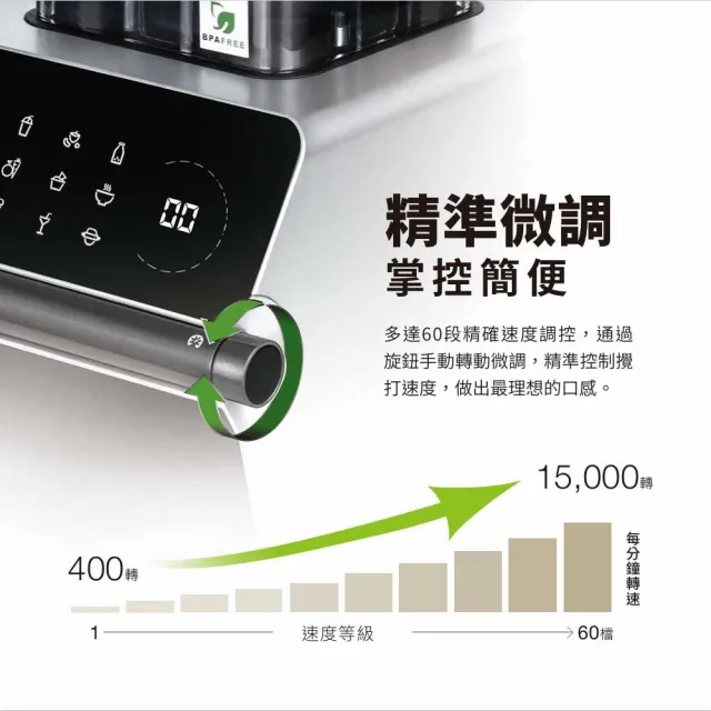 【Bianco di puro 彼安特】TUNE PRO 直流變頻智慧調理機(DC馬達/高效扭力/抗噪/食物調理機)