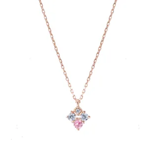【ALUXE 亞立詩】10K金 粉紅寶 鑽石項鍊 櫻之綻 粉紅寶石 NN0203