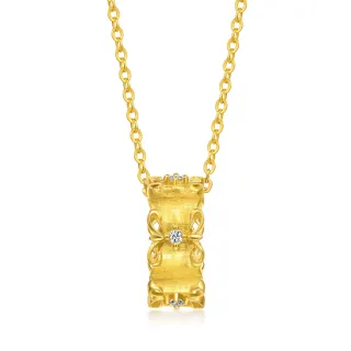 【點睛品】復古鏤空 黃金鑽石項鍊