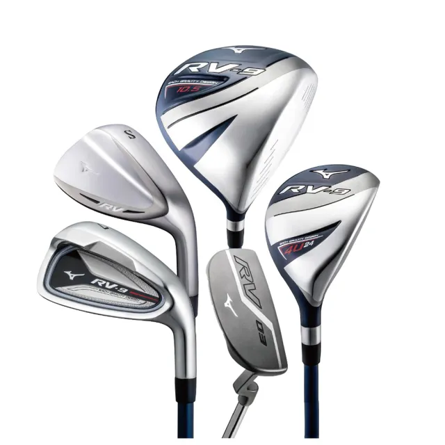 【MIZUNO 美津濃】RV9 男用 全套高爾夫球具組 共11支 無附桿袋(鐵桿組的部分 有碳纖維/鐵桿身可選喔!)