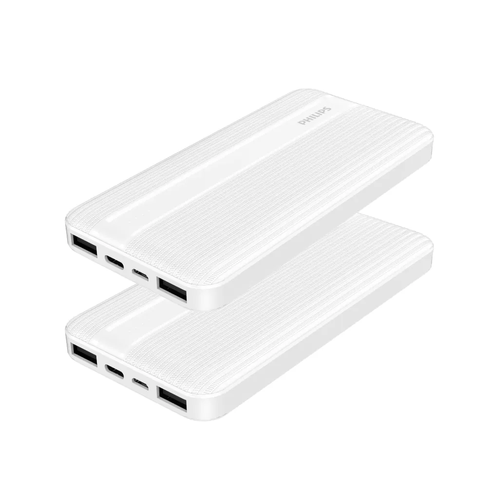 【Philips 飛利浦】DLP1815 10000mAh 20W雙向PD快充 2孔輸出 行動電源_37Wh_具Wh標示(LED顯示)