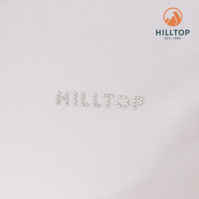 【Hilltop 山頂鳥】Polygiene抗菌抗UV吸濕快乾施華洛世奇燙鑽POLO衫 女款  淺粉｜PS14XFL1ECF0