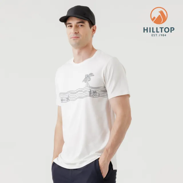 【Hilltop 山頂鳥】ZISOFIT Polygiene抗菌抗UV吸濕快乾彈性T恤 男款 白|PS04XMH1ECB0