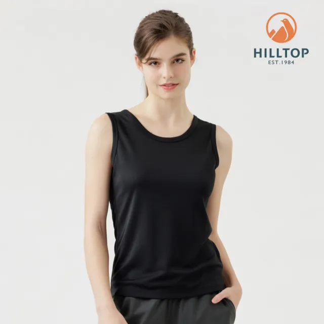 【Hilltop 山頂鳥】Polygiene抗菌吸濕快乾背心 女款 黑｜PS22XF04ECA0