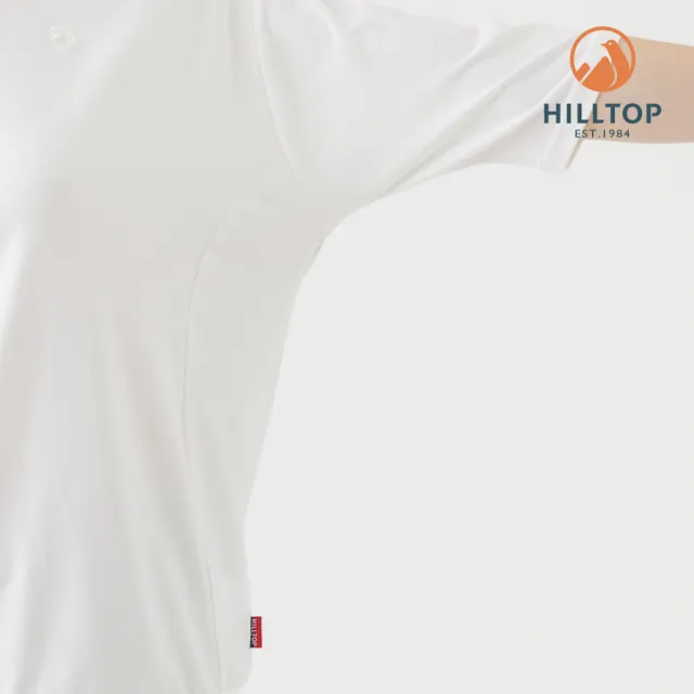 【Hilltop 山頂鳥】ZISOFIT Polygiene抗菌抗UV吸濕快乾五分袖T恤 女款 白｜PS04XFN1ECB0