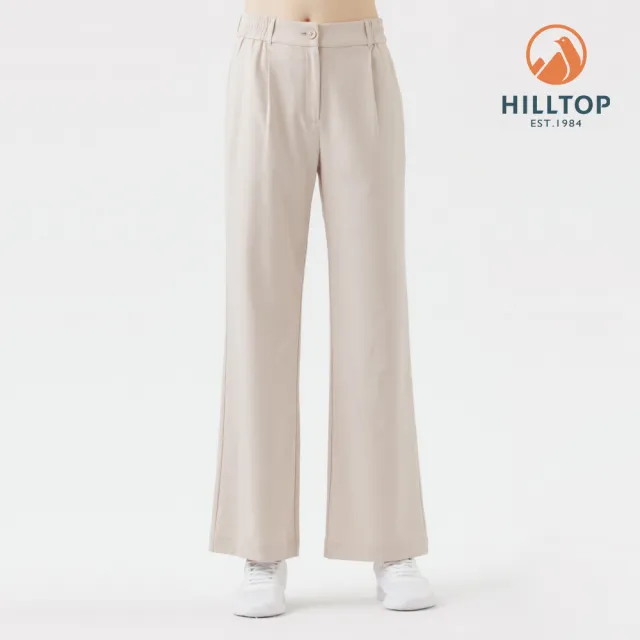 【Hilltop 山頂鳥】抗UV吸濕快乾防蚊彈性微喇叭長褲 女款 卡其｜PS07XFQ6ECN0