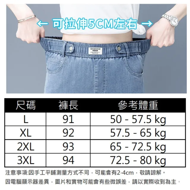 【ASister 小姊姊】現貨在庫★休閒褲☆加大尺碼寬鬆高腰顯瘦雙扣腰頭設計冰絲九分哈倫褲(2色 L-3XL)