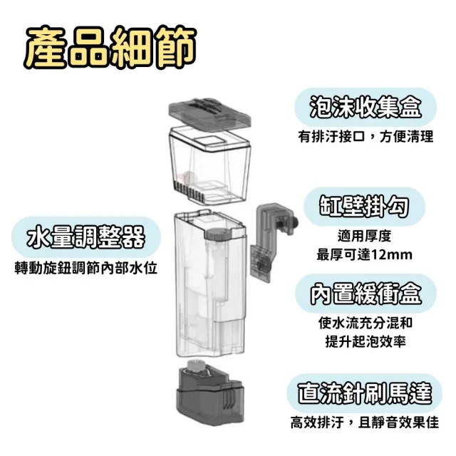 【Petvibe】Bubble-magus蛋白除沫器MiniQ(內置式蛋白機/蛋白機/除沫機/蛋白除抹機/小魚缸適用/水質處理)