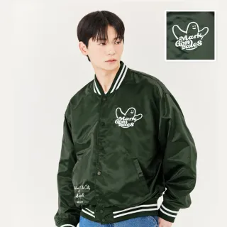 【Mark Gonzales官方旗艦】男女同款  刺繡小天使娃娃棒球外套-綠色