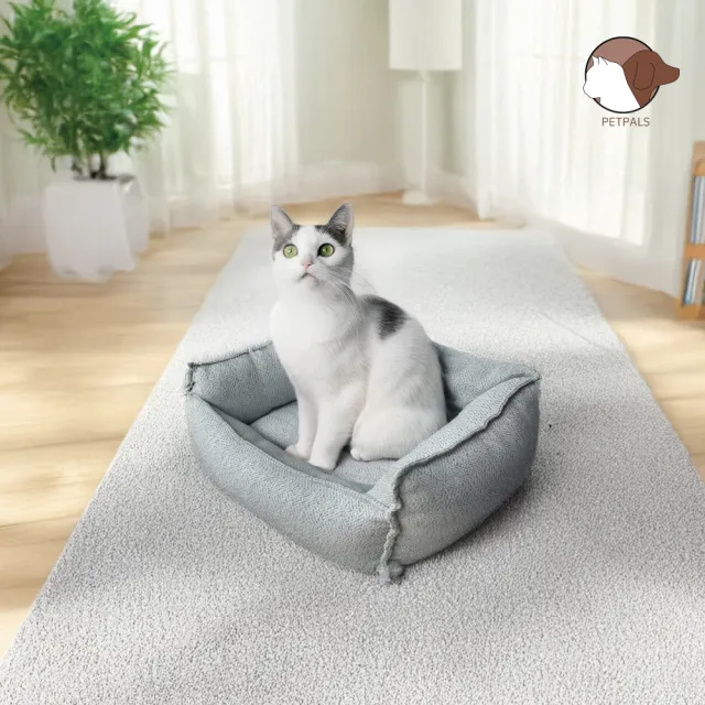 【Petpals】灰韻緹花│米韻麻布寵物床-S(貓跳台/貓窩/貓爬架/貓樹/睡墊/貓抓柱)