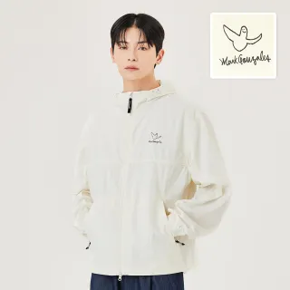 【Mark Gonzales官方旗艦】男女同款 小天使輕量連帽防風外套-淺米色