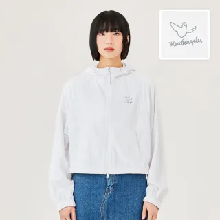【Mark Gonzales官方旗艦】女裝 小天使 LOGO 短版連帽防風外套-白色