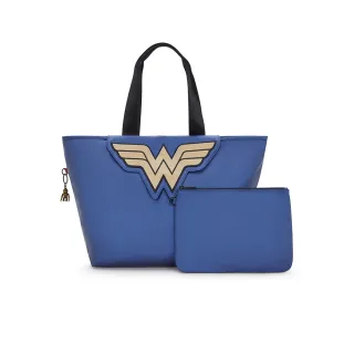 【KIPLING官方旗艦館】（網路獨家款）KIPLING官方旗艦館 X WONDER WOMAN 質感亮藍手提肩背托特包-RAAJA