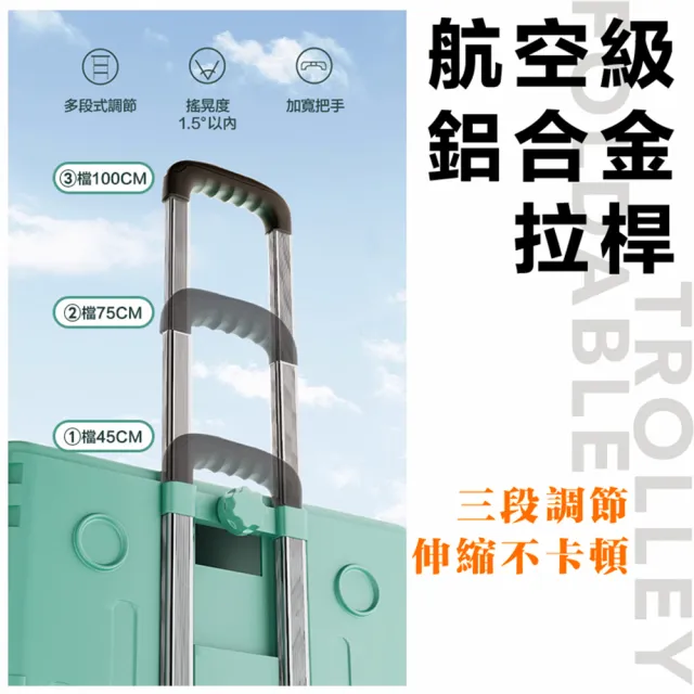 平拉折疊手推車8輪爬樓梯75L購物車(杯架收納車/露營車/買菜車 /菜籃車 /收納箱 /手拉車 /置物車)