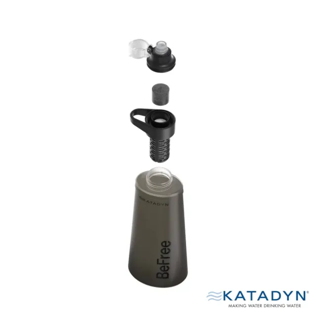 【KATADYN】BeFree AC 個人隨身濾水器加厚款 1.0L 經典黑 Black 8021403(馬布谷戶外)