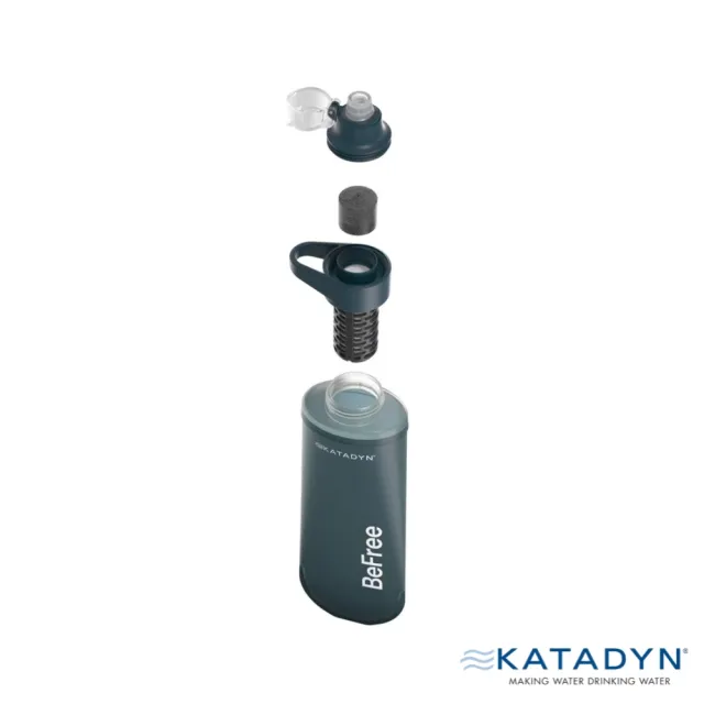 【KATADYN】BeFree AC 個人隨身濾水器 0.5L 岩石藍 Slate Blue 8021401(馬布谷戶外)