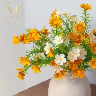 【Floral M】義式西西里島小雛菊30cm仿真花禮含花器(人造花/仿真花/室內佈置/居家裝飾/桌上型花禮)
