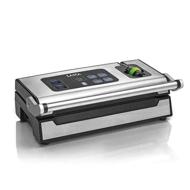 LAICA義大利萊卡 VT3240 真空包裝機，源自義大利設計中國製造，尺寸423x165x222mm，重量3.66kg，配備中文說明書及真空袋。特殊功能包含醃漬模式、真空調速及防壓碎快速封口，完美儲存食材新鮮度，提供2年保固。適閤家庭使用，高效真空封口延長食物儲存期，讓您輕鬆享用美味！