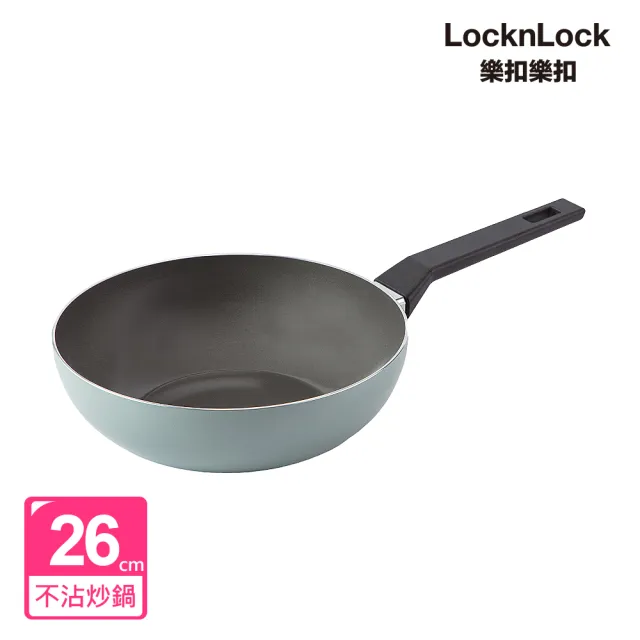 【LocknLock 樂扣樂扣】官方直營 陶瓷不沾系列鼠尾草綠26cm炒鍋(IH可用鍋)