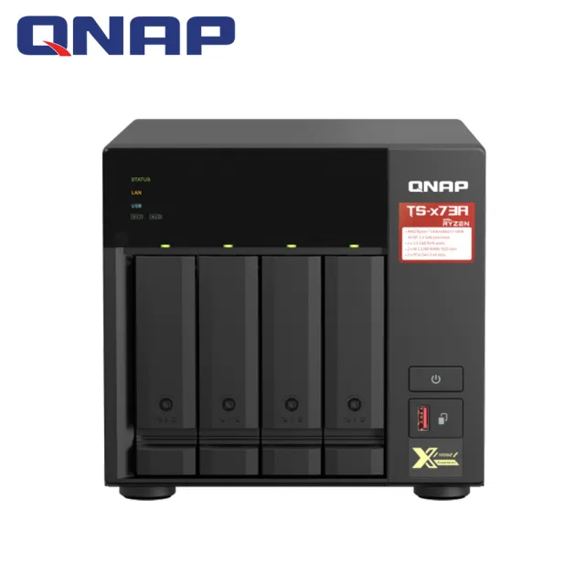 【QNAP 威聯通】搭 QM2-2P10G1TB SSD 10GbE 擴充卡 ★ TS-473A-8G 4Bay NAS 網路儲存伺服器