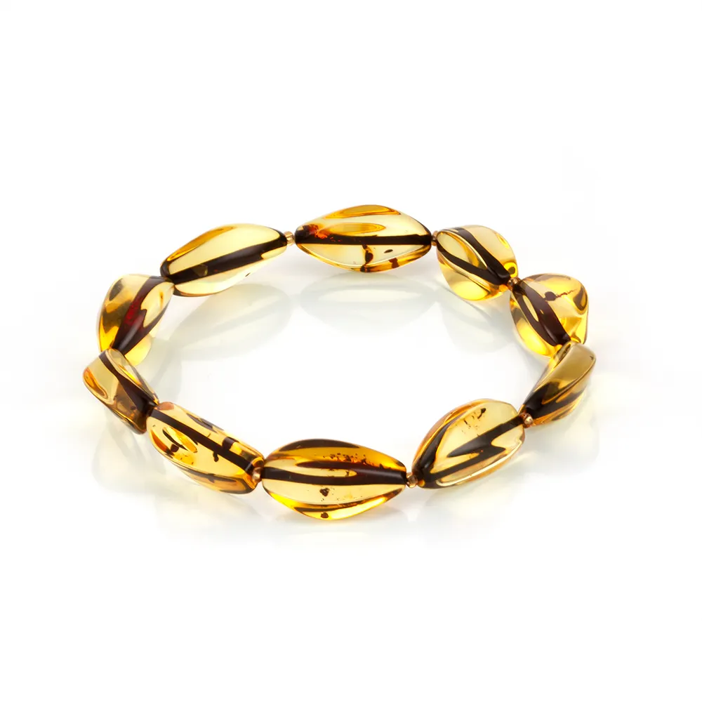 【Woogie武吉珠寶】琥珀蜜蠟設計師隨形綠珀手鍊(10-12mm)