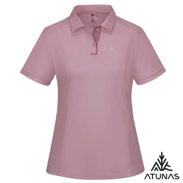 【ATUNAS 歐都納】女/再生循環回收/酷涼節能抑菌短袖POLO衫(A1PS2508WC胭脂紅/抗臭/吸濕排汗/環保衣)