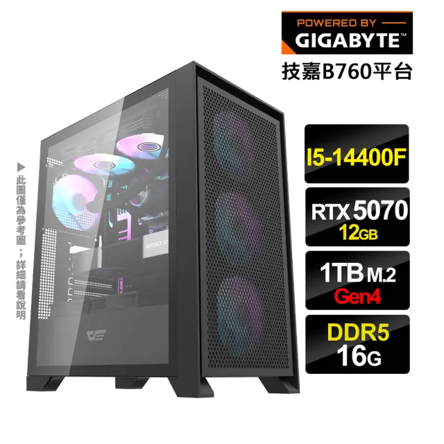 【技嘉平台】i5十核GeForce RTX5070{魔物獵人}電競電腦(i5-14400F/B760/16G D5/1TB_M.2)