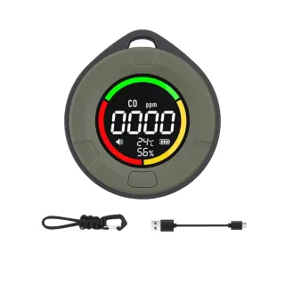 【伊德萊斯】隨身一氧化碳偵測警報器 溫度濕度偵測器(戶外/家用)