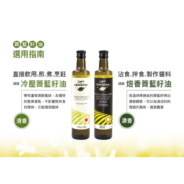 【Signe Cameline】加拿大薺藍籽油冷壓+焙香 250mL兩入組合(Omega3 可耐高溫健康油)