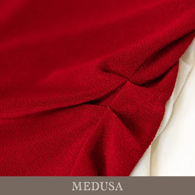 【MEDUSA 曼度莎】現貨-雅韻玫瑰抓褶蓋肩上衣 - 2色（M-XL）｜女上衣 優雅上衣 小禮服(601-33501)