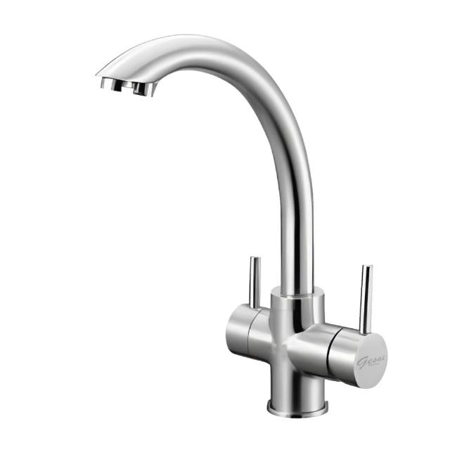 【GESAI格賽衛浴】304不鏽鋼無鉛三用廚房龍頭MWAR-101(可配合安裝廚房龍頭/洗手台龍頭/無鉛龍頭/檯面龍頭)