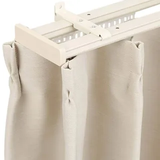 【NITORI 宜得利家居】◆防漏光伸縮窗簾軌 雙軌 KR3 WH 3M(防漏光 窗簾軌 窗簾)