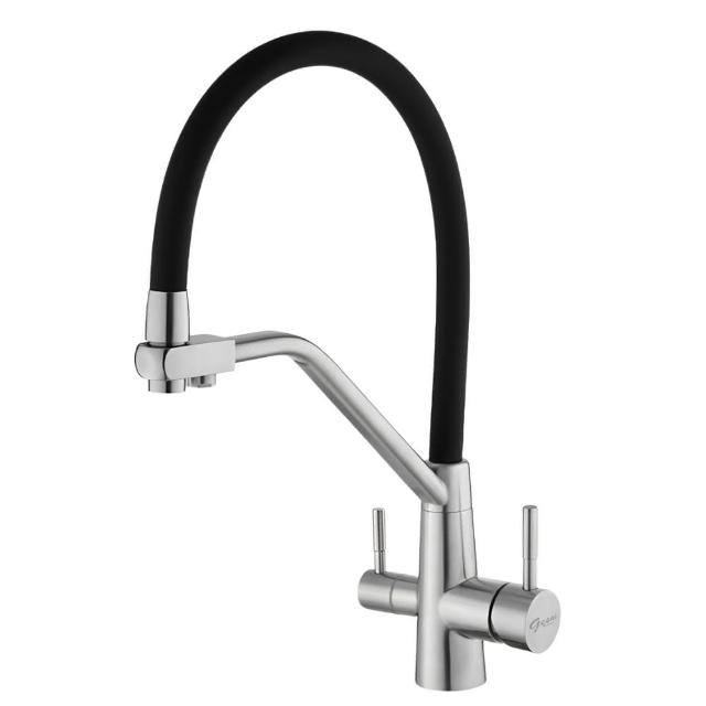 【GESAI 格賽】無鉛304不鏽鋼抽拉四用廚房龍頭B-1006-LT5(可配合安裝三用龍頭/洗手台龍頭/RO龍頭/廚房龍頭)