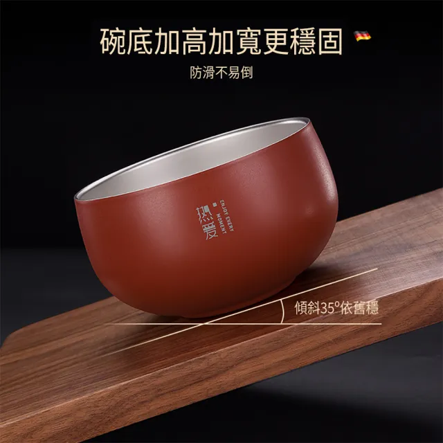 【媽媽咪呀】頂級316不鏽鋼雙層隔熱碗13cm帶蓋加大款(泡麵碗 防摔碗 不銹鋼餐碗 飯碗 湯碗 碗公)