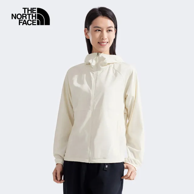 【The North Face】TNF 休閒 UPF防曬防風外套 W FLYWT WIND JACKET - AP 女 米白(NF0A8EXDQLI)