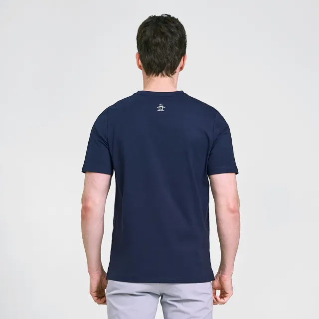 【Munsingwear】企鵝牌 男款藏青色企鵝排排站棉彈性舒適百搭短袖T SHIRT MGVL2508
