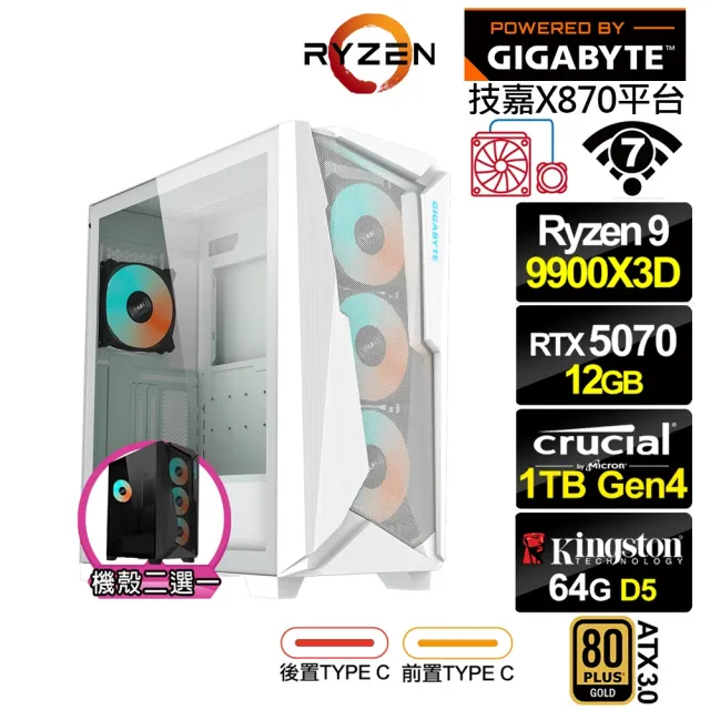 【技嘉平台】R9十二核GeForce RTX 5070{阿佩普L02C}水冷電競電腦(R9 9900X3D/X870/64G D5/1TB/WIFI)